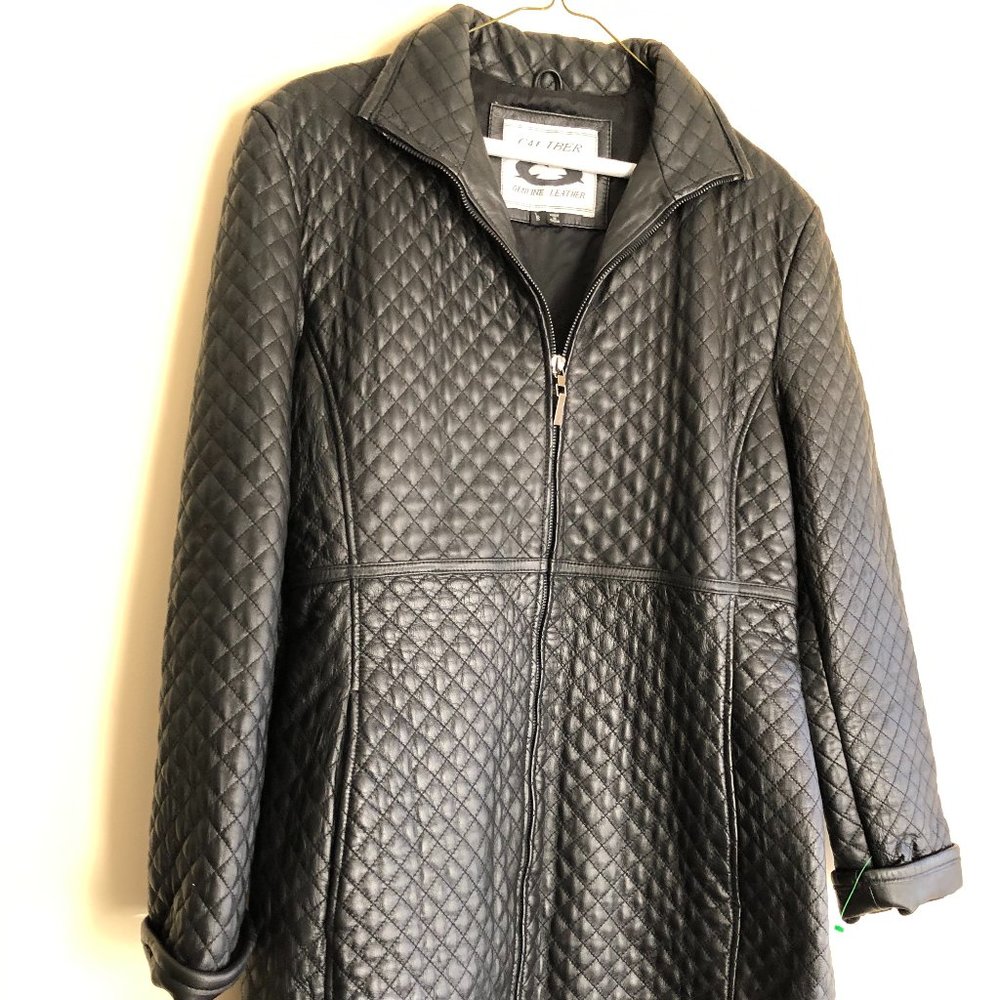 Caliber Women's Black Quilted Leather Jacket